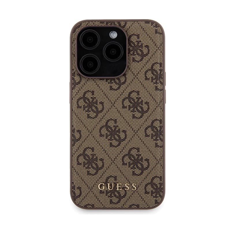 Guess Bundle Pack MagSafe 4G Metal Gold Logo - Case set + Power Bank 5000mAh MagSafe iPhone 15 Pro (brown) - 13