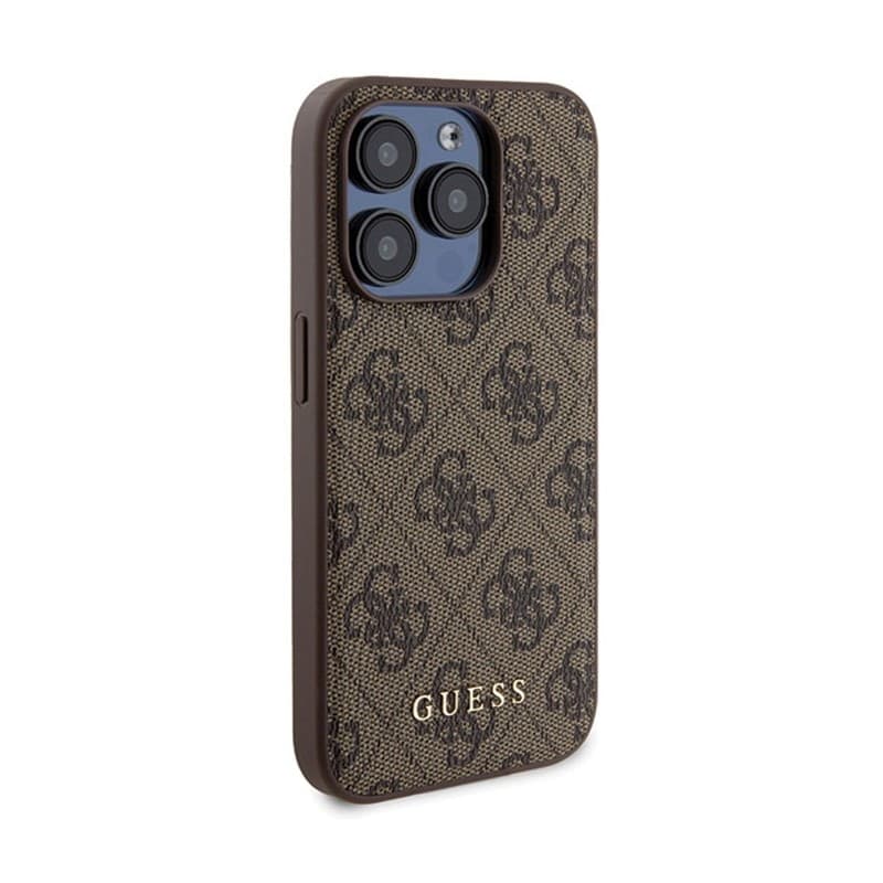 Guess Bundle Pack MagSafe 4G Metal Gold Logo - Case set + Power Bank 5000mAh MagSafe iPhone 15 Pro (brown) - 14