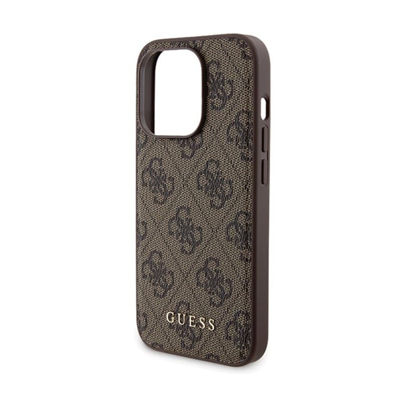 Guess Bundle Pack MagSafe 4G Metal Gold Logo - Case set + Power Bank 5000mAh MagSafe iPhone 15 Pro (brown) - 16