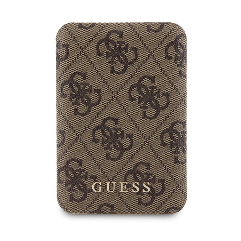 Guess Bundle Pack MagSafe 4G Metal Gold Logo - Case set + Power Bank 5000mAh MagSafe iPhone 15 Pro (brown) - 18
