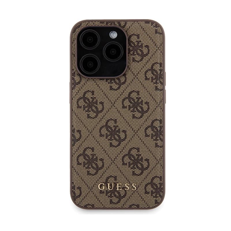 Guess Bundle Pack MagSafe 4G Metal Gold Logo - Case set + Power Bank 5000mAh MagSafe iPhone 15 Pro (brown) - 3