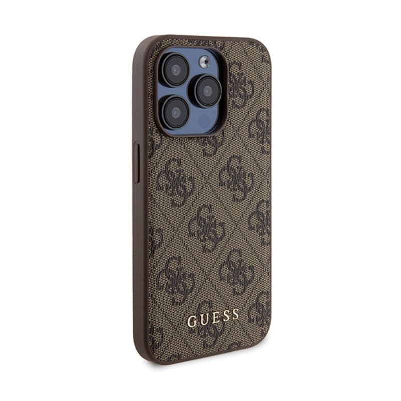 Guess Bundle Pack MagSafe 4G Metal Gold Logo - Case set + Power Bank 5000mAh MagSafe iPhone 15 Pro (brown) - 4