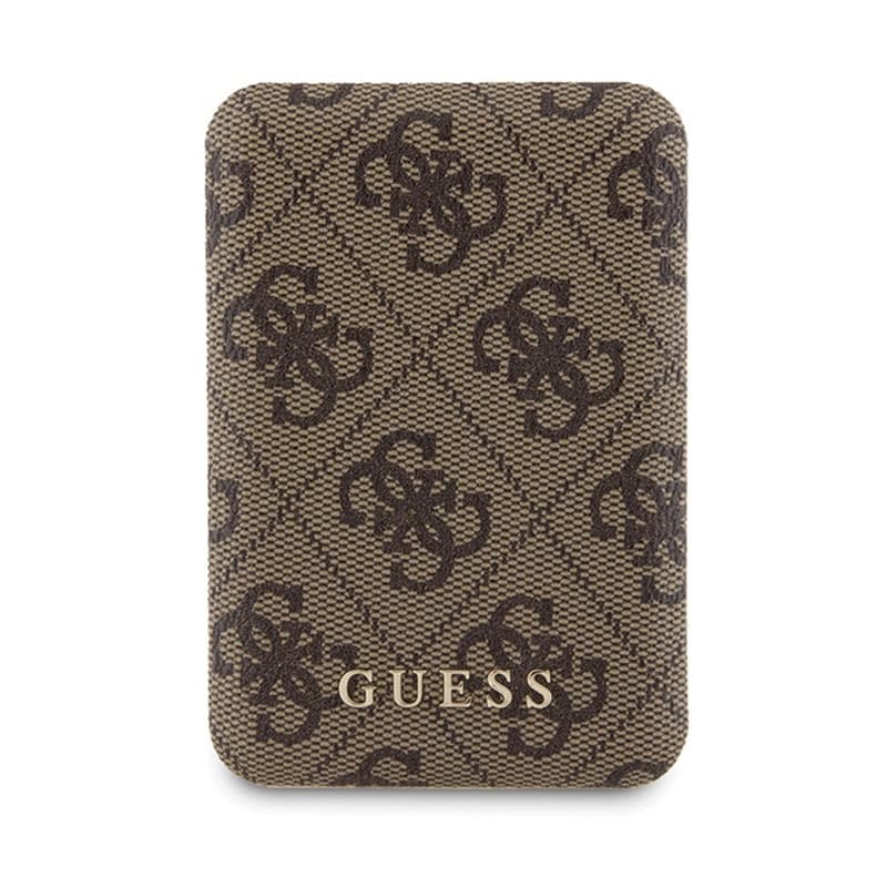 Guess Bundle Pack MagSafe 4G Metal Gold Logo - Case set + Power Bank 5000mAh MagSafe iPhone 15 Pro (brown) - 8