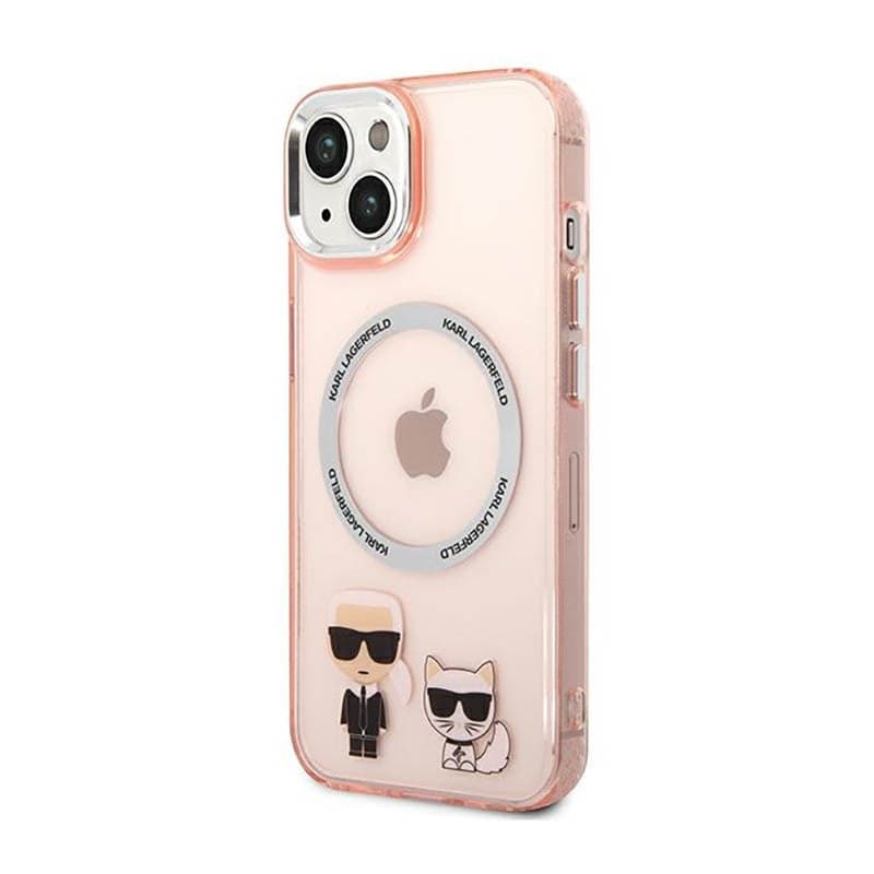 Karl Lagerfeld Karl&Choupette Aluminium MagSafe - Case for iPhone 14 Plus (Pink) - 2