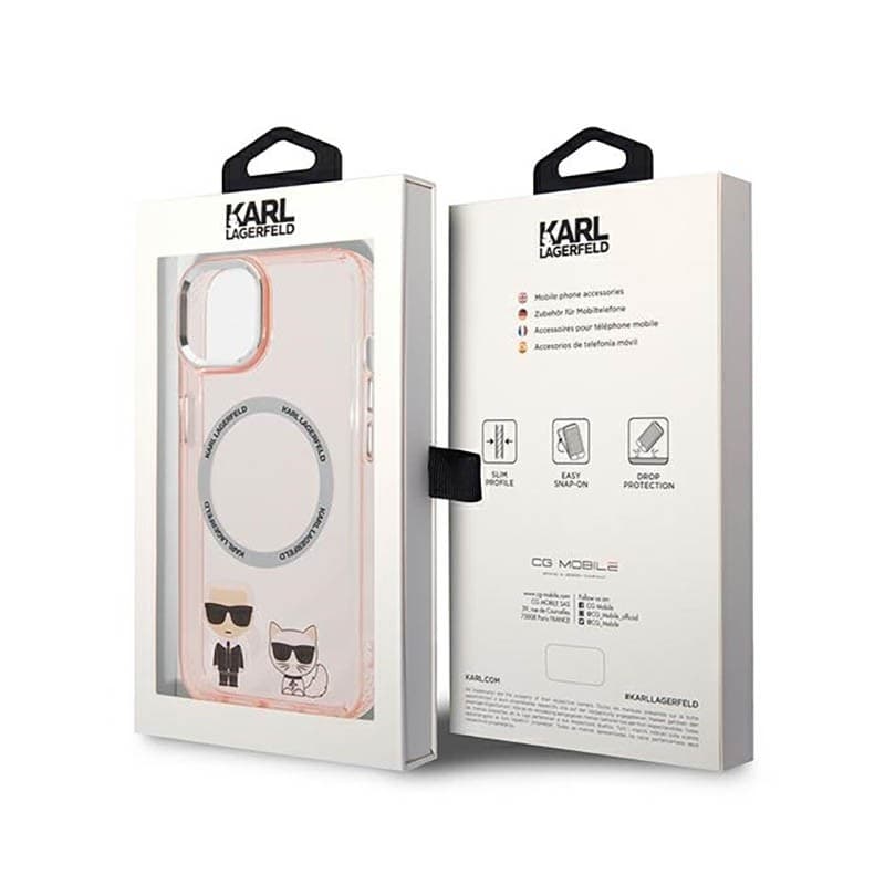 Karl Lagerfeld Karl&Choupette Aluminium MagSafe - Case for iPhone 14 Plus (Pink) - 8
