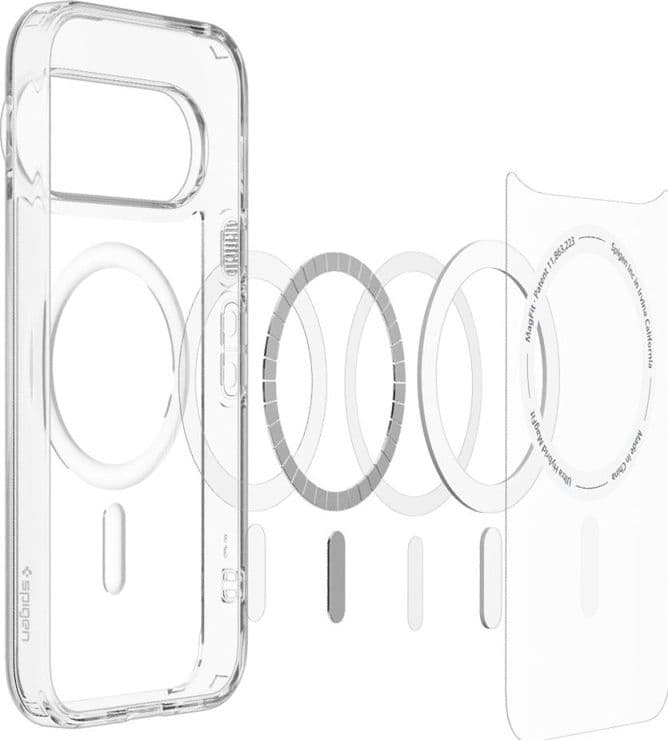 Spigen Ultra Hybrid Mag MagSafe - Custodia per Google Pixel 11 Pro XL (Trasparente/Bianco) - 6