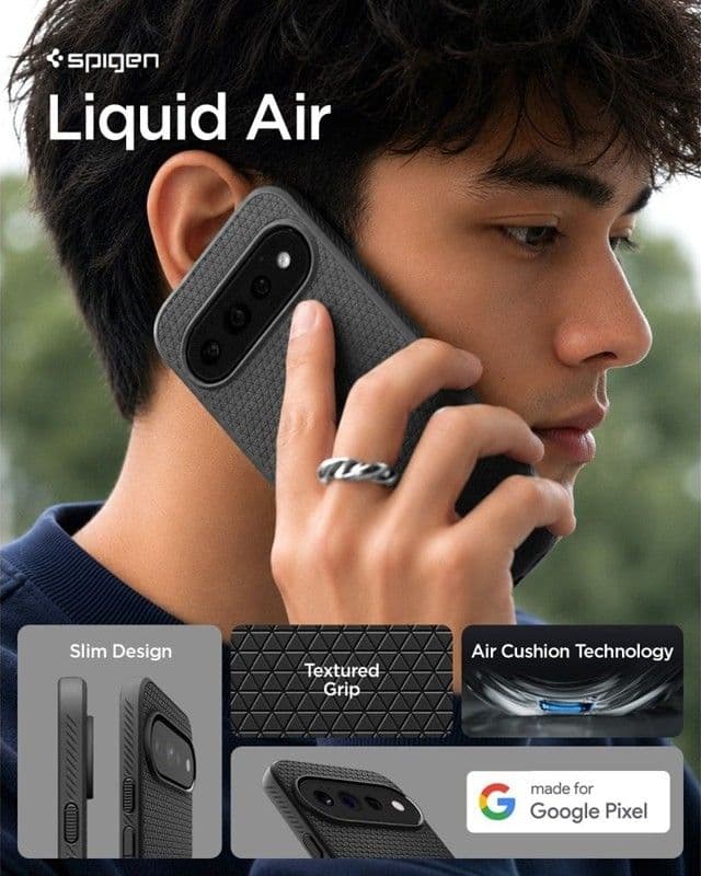 Spigen Liquid Air - Custodia per Google Pixel 11 Pro (Nero opaco) - 7