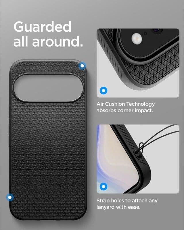 Spigen Liquid Air - Custodia per Google Pixel 11 Pro (Nero opaco) - 10