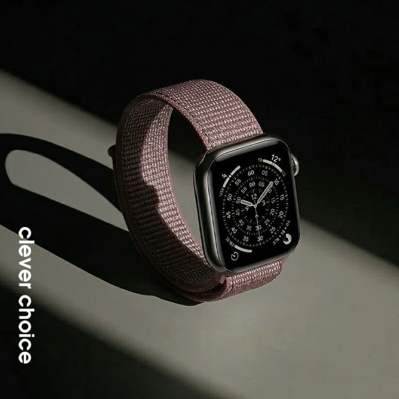 Cinturino sportivo Crong in nylon per Apple Watch 38/40/41/42 mm (malva fumé) - 5