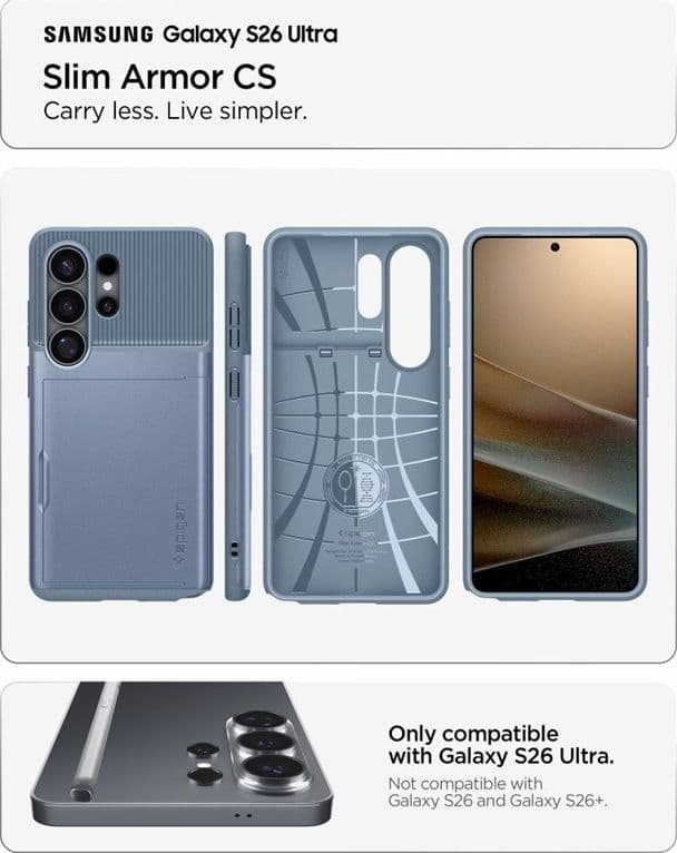 Spigen Slim Armor CS - Custodia per Samsung Galaxy S26 Ultra (blu chiaro) - 7