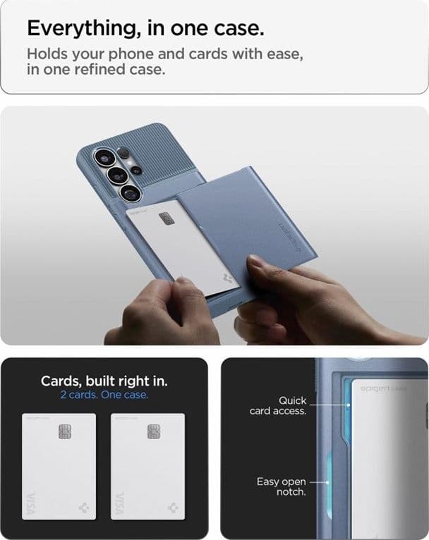 Spigen Slim Armor CS - Custodia per Samsung Galaxy S26 Ultra (blu chiaro) - 8