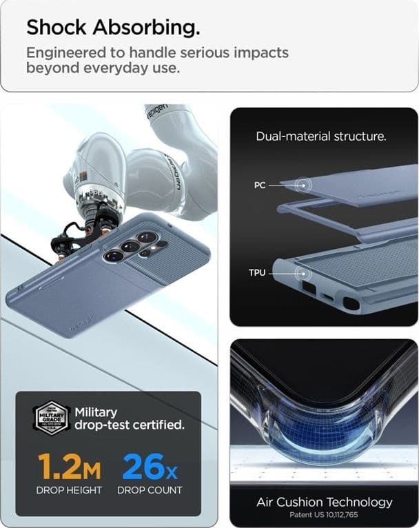 Spigen Slim Armor CS - Custodia per Samsung Galaxy S26 Ultra (blu chiaro) - 10