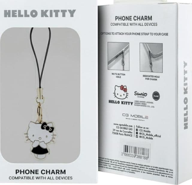 Hello Kitty Phone Strap Charm Kitty Cute - Phone Pendant (black) - 3