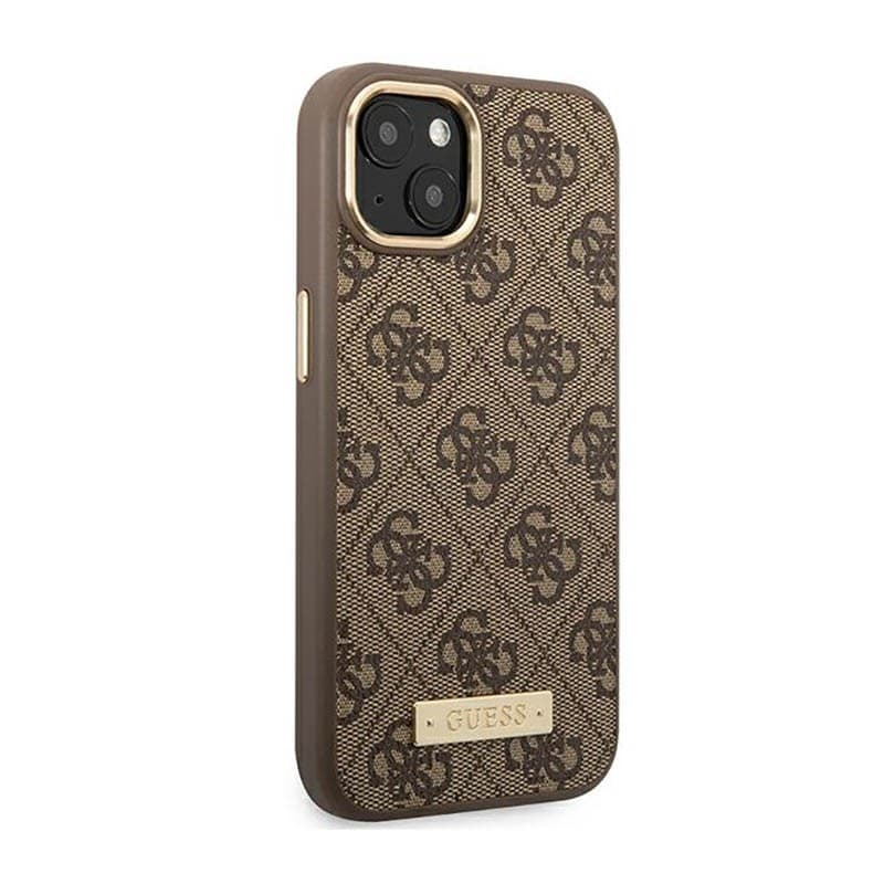 Guess 4G Logo Plate MagSafe - Case for iPhone 14 Plus (Brown) - 4
