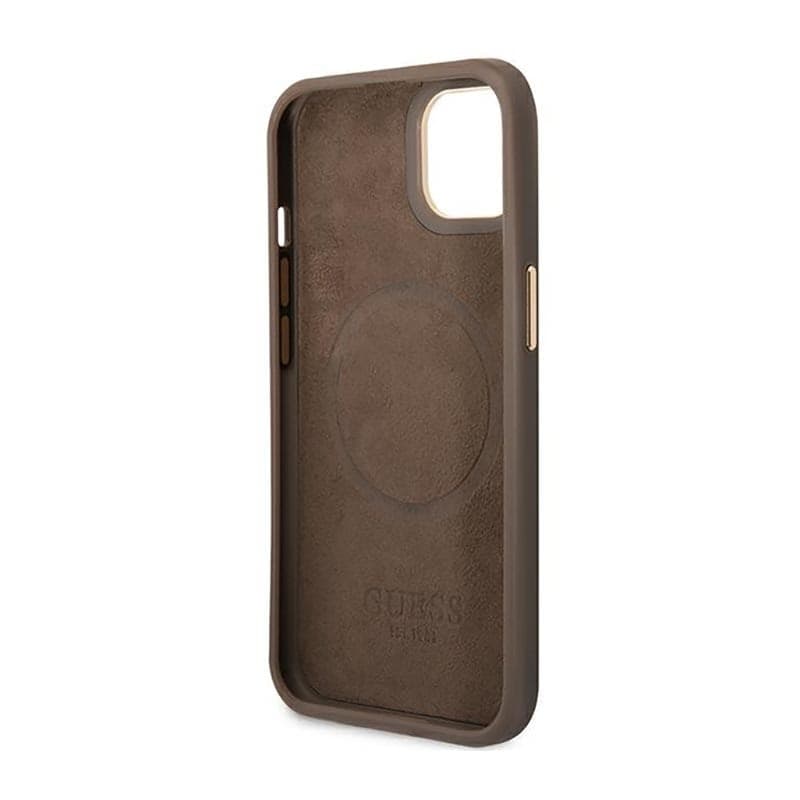Guess 4G Logo Plate MagSafe - Case for iPhone 14 Plus (Brown) - 7