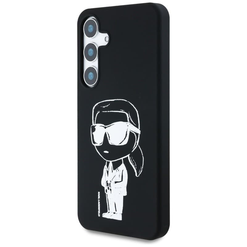 Karl Lagerfeld Silicone Graffiti Ikonik Printed Logo MagSafe - Case for Samsung Galaxy S25 (Black) - 2