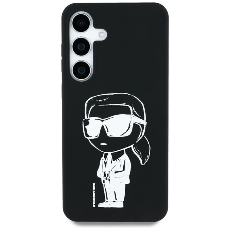 Karl Lagerfeld Silicone Graffiti Ikonik Printed Logo MagSafe - Case for Samsung Galaxy S25 (Black) - 3