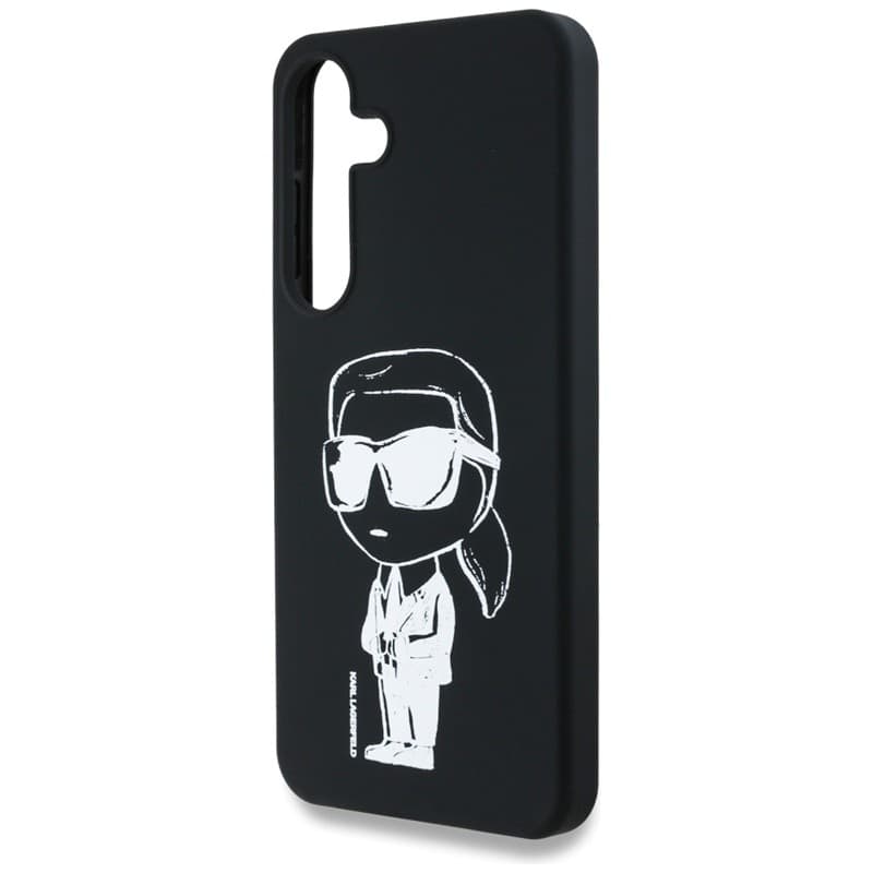 Karl Lagerfeld Silicone Graffiti Ikonik Printed Logo MagSafe - Case for Samsung Galaxy S25 (Black) - 6