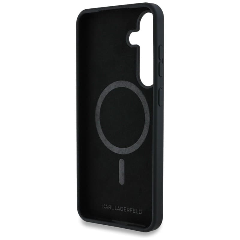 Karl Lagerfeld Silicone Graffiti Ikonik Printed Logo MagSafe - Case for Samsung Galaxy S25 (Black) - 7