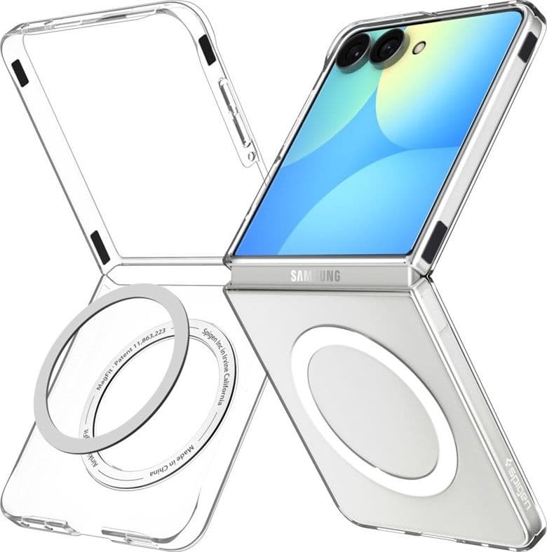 Spigen AirSkin MagSafe - Custodia per Samsung Galaxy Z Flip 8 (Trasparente/Bianco) - 4