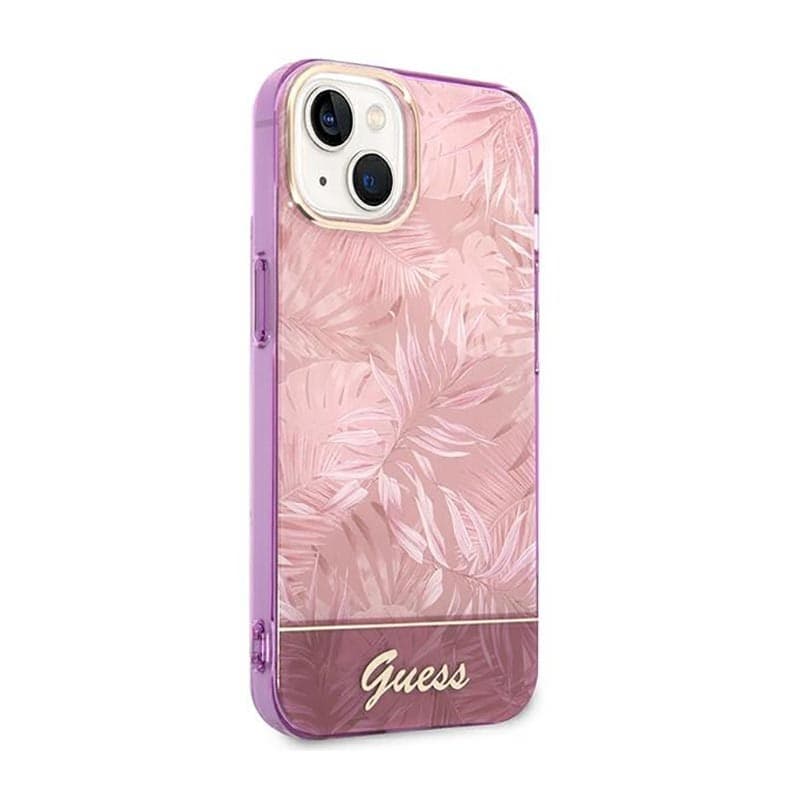 Guess Jungle Case - Case for iPhone 14 Plus (Pink) - 4