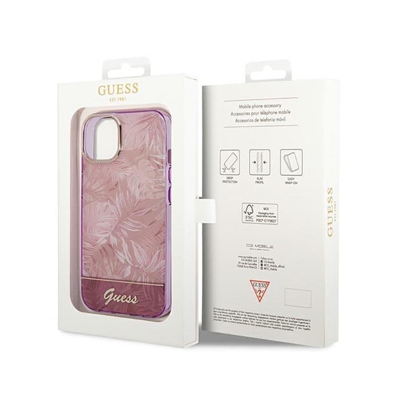 Guess Jungle Case - Case for iPhone 14 Plus (Pink) - 8