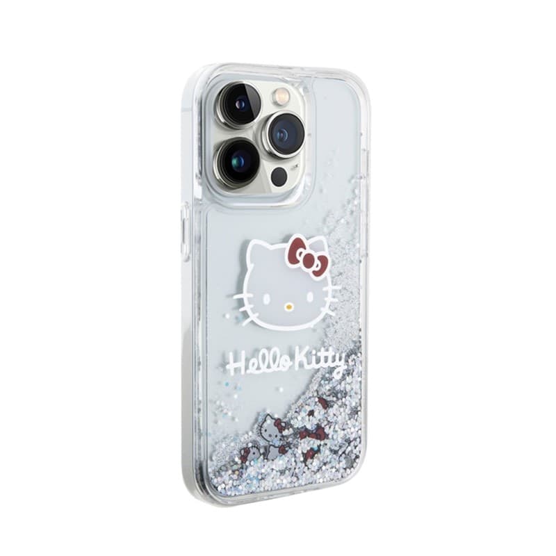 Hello Kitty Liquid Glitter Charms Kitty Head - iPhone 14 Pro Max case (silver) - 4