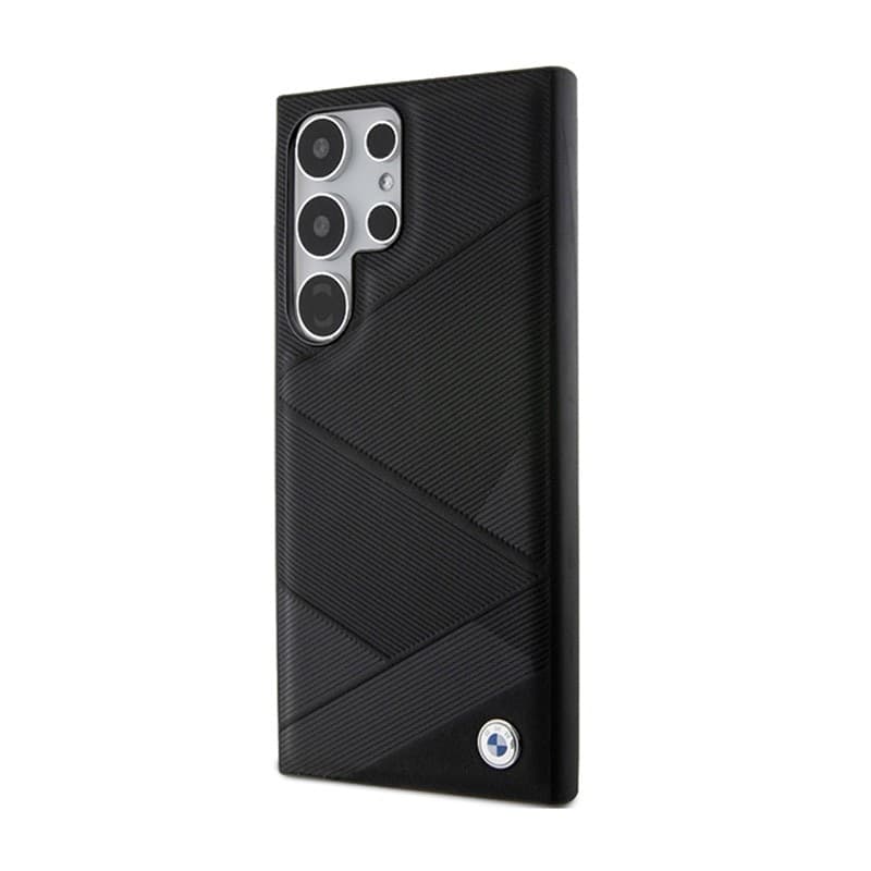 BMW Signature Leather Crossing Lines Pattern - Case for Samsung Galaxy S24 Ultra (Black) - 2