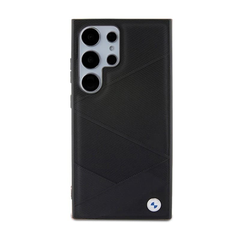 BMW Signature Leather Crossing Lines Pattern - Case for Samsung Galaxy S24 Ultra (Black) - 3