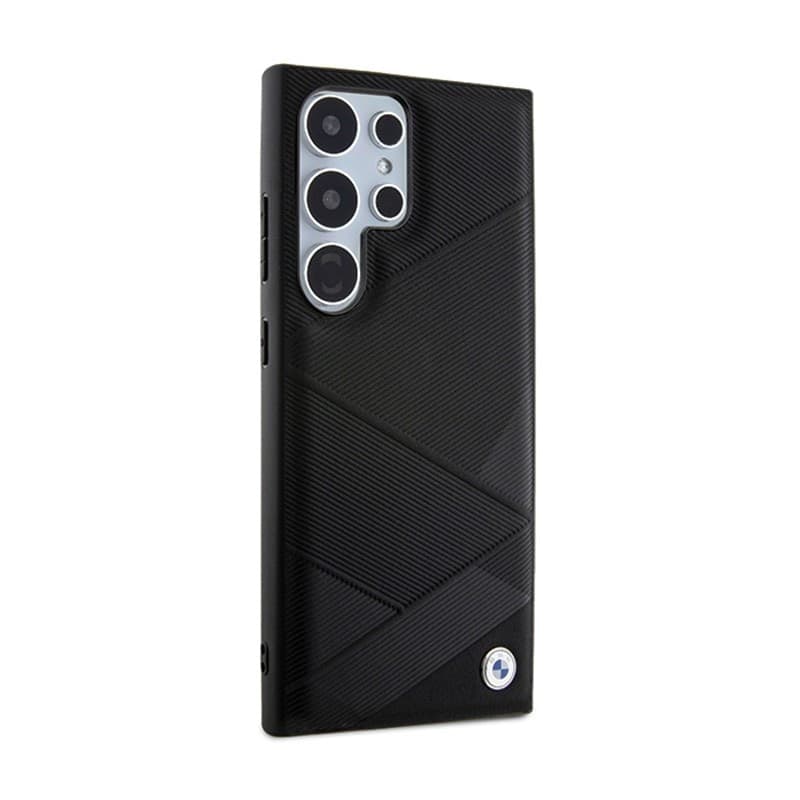 BMW Signature Leather Crossing Lines Pattern - Case for Samsung Galaxy S24 Ultra (Black) - 4