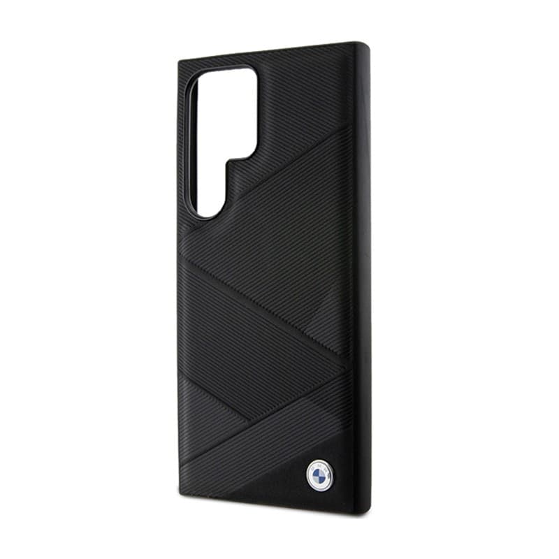BMW Signature Leather Crossing Lines Pattern - Case for Samsung Galaxy S24 Ultra (Black) - 6