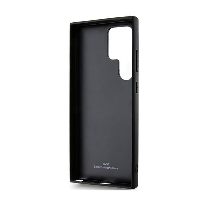 BMW Signature Leather Crossing Lines Pattern - Case for Samsung Galaxy S24 Ultra (Black) - 7