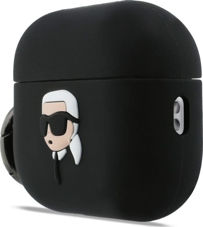 Custodia in silicone Karl Lagerfeld Karl Head 3D per AirPods Pro 3 (nera) - 2