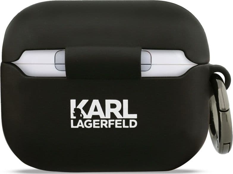 Custodia in silicone Karl Lagerfeld Karl Head 3D per AirPods Pro 3 (nera) - 3