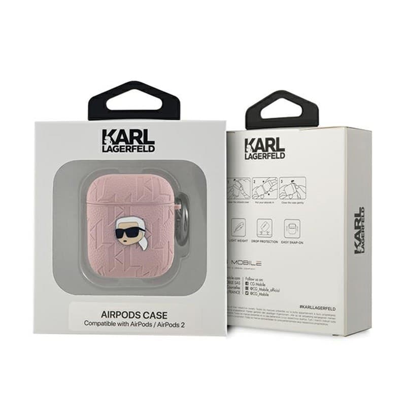 Karl Lagerfeld Monogram Karl Head - AirPods 1/2 gen case (pink) - 3