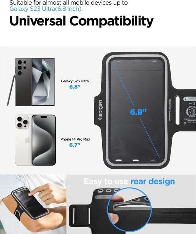 Spigen A703 Dynamic Shield Armband - Case / Sports shoulder band for smartphone up to 6.9" (black) - 5