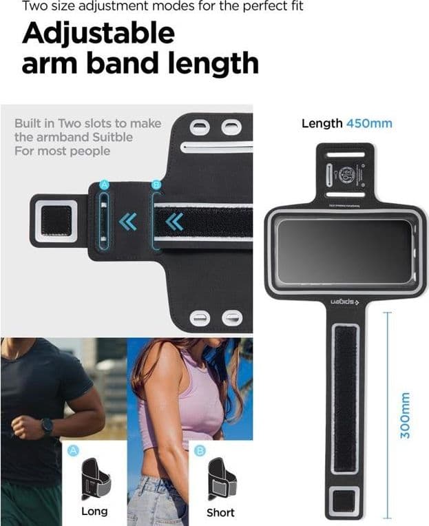 Spigen A703 Dynamic Shield Armband - Case / Sports shoulder band for smartphone up to 6.9" (black) - 9