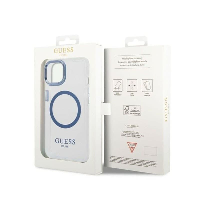 Guess Metal Outline MagSafe - Case for iPhone 14 Plus (Clear) - 8