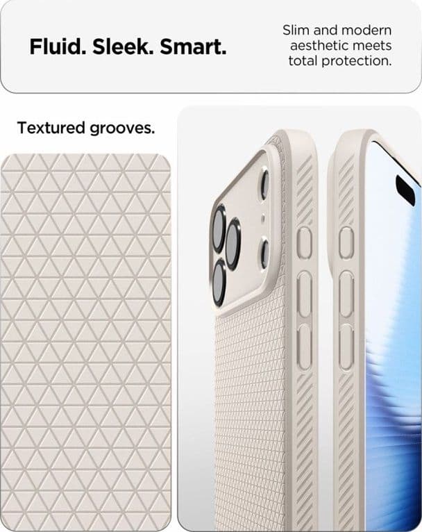 Spigen Liquid Air - Custodia per iPhone 18 Pro / 17 Pro (Titanio Naturale) - 5