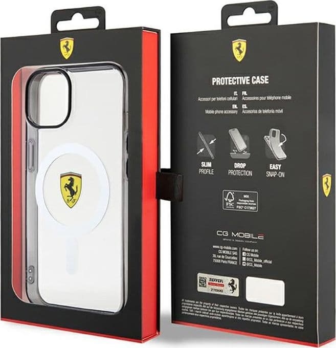 Ferrari Outline Magsafe - Case for iPhone 14 (Transparent) - 8