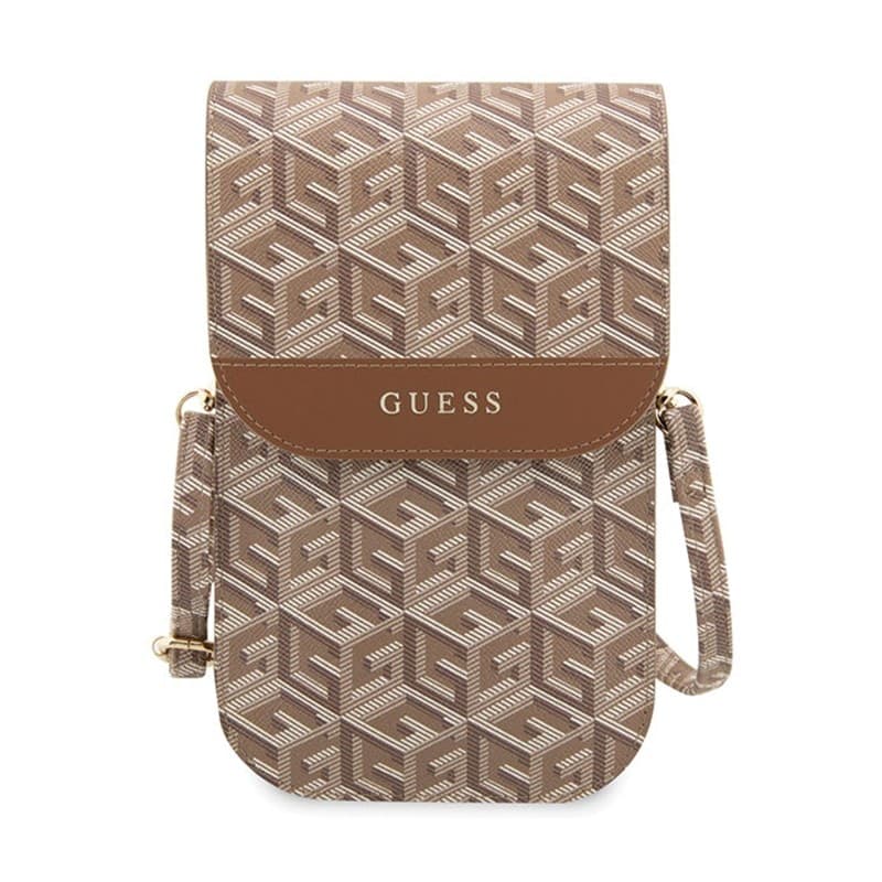 Guess GCube Stripe Phone Bag - Bag with smartphone compartment (Brown) - 2