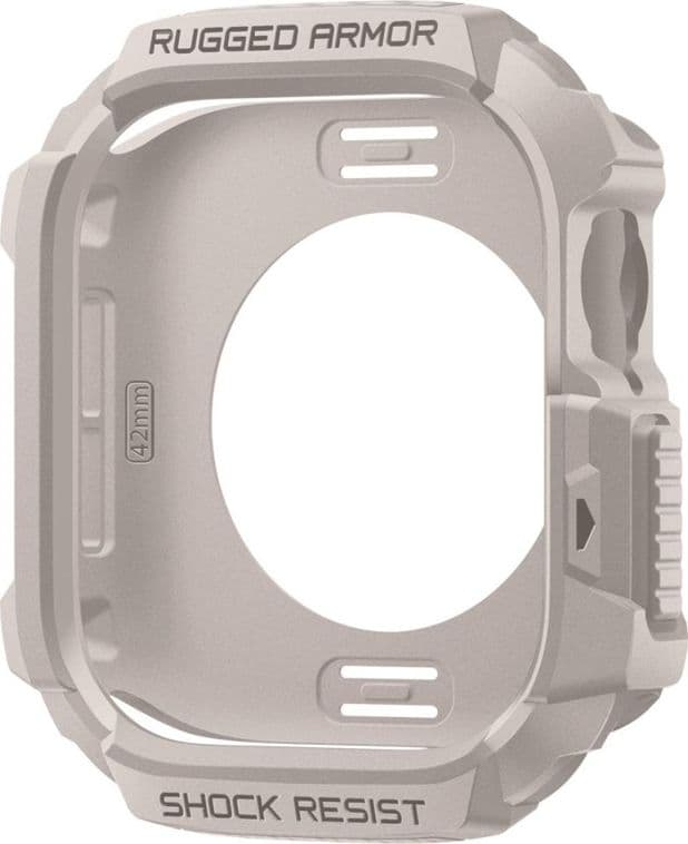 Spigen Rugged Armor V2 - Custodia per Apple Watch 10/11 42 mm (Dune Beige) - 10