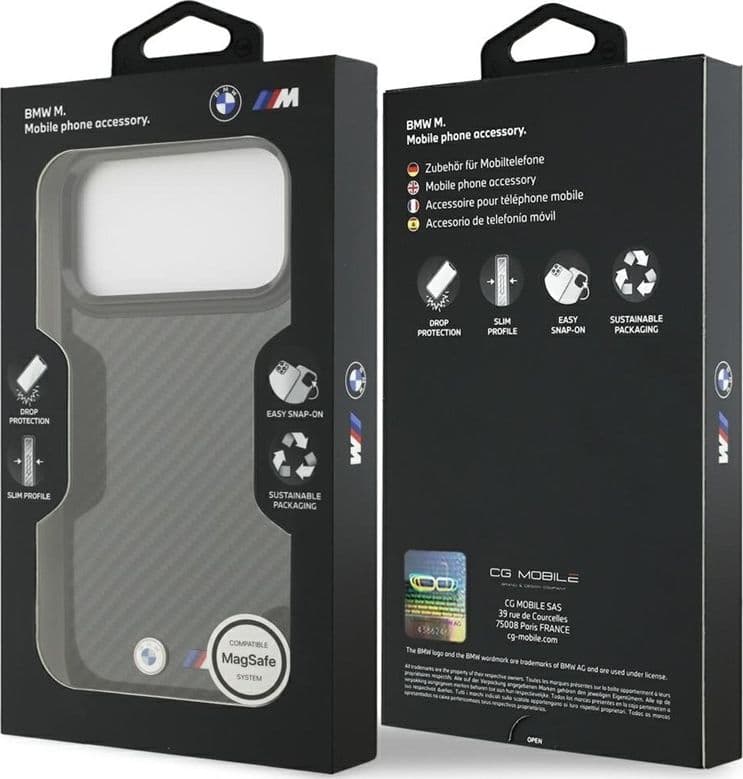 Custodia BMW M Kevlar Matt MagSafe per iPhone 17 Pro Max (nera) - 8