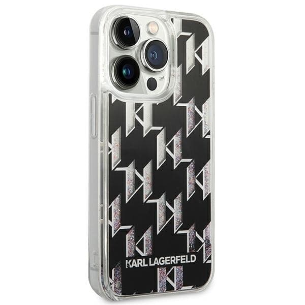 Karl Lagerfeld Monogram Liquid Glitter - Case for iPhone 14 Pro (Black) - 4