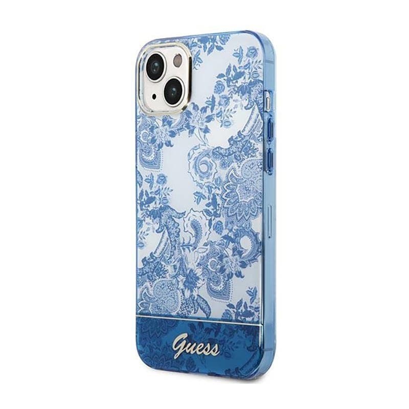 Guess Porcelain Collection - Case for iPhone 14 Plus (Blue) - 2