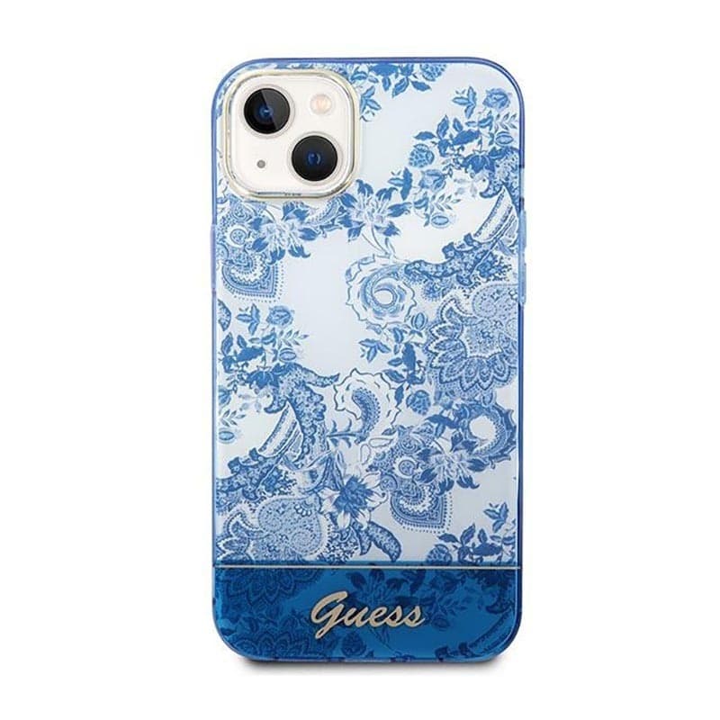 Guess Porcelain Collection - Case for iPhone 14 Plus (Blue) - 3