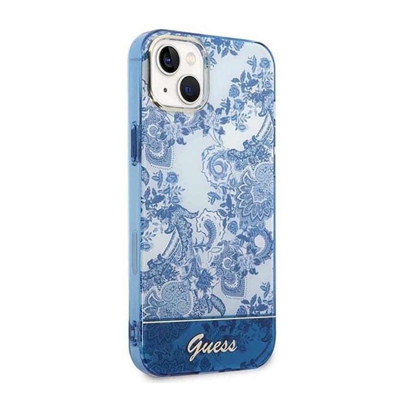 Guess Porcelain Collection - Case for iPhone 14 Plus (Blue) - 4