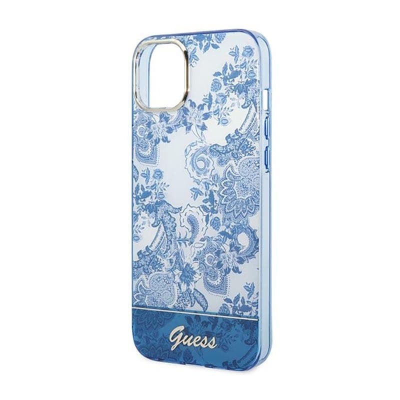 Guess Porcelain Collection - Case for iPhone 14 Plus (Blue) - 6