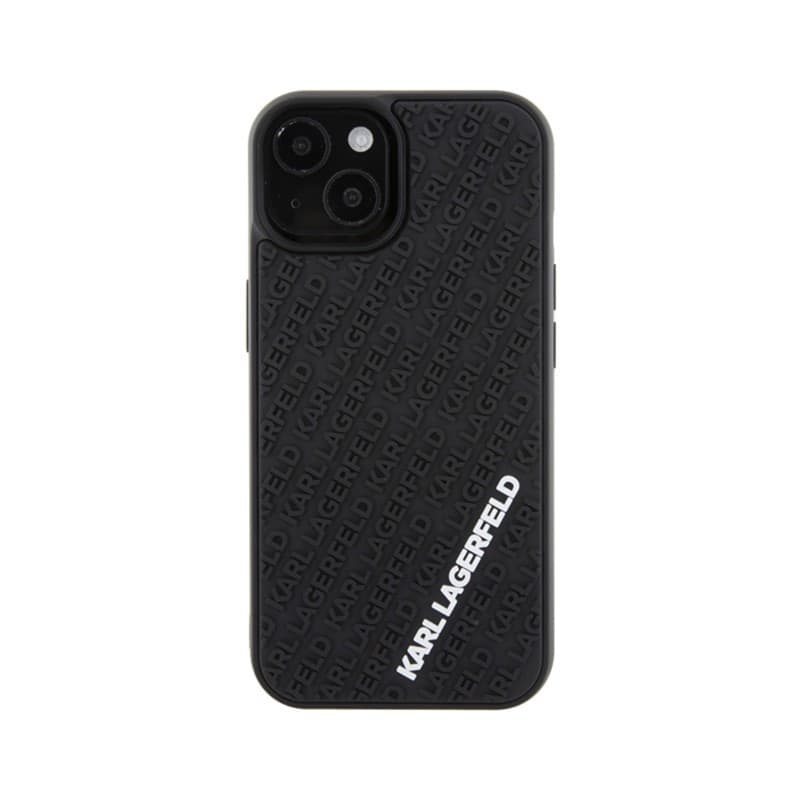 Karl Lagerfeld 3D Rubber Multi Logo - Case for iPhone 15 (black) - 3