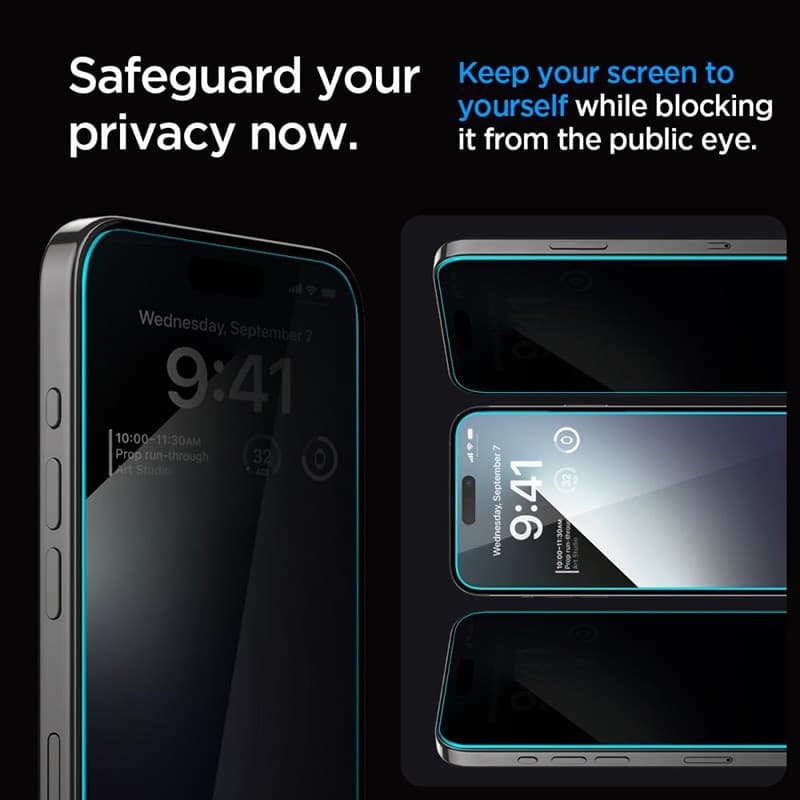 Spigen GLAS.TR EZ FIT Privacy - Tempered glass with privacy filter for iPhone 15 Plus / 16 Plus - 6
